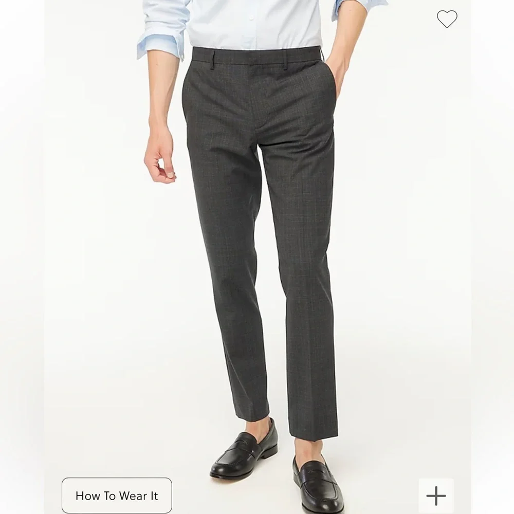 J CREW Thompson Wool Blend Pant in Gray Blue Glen Plaid Size 34‎ $168